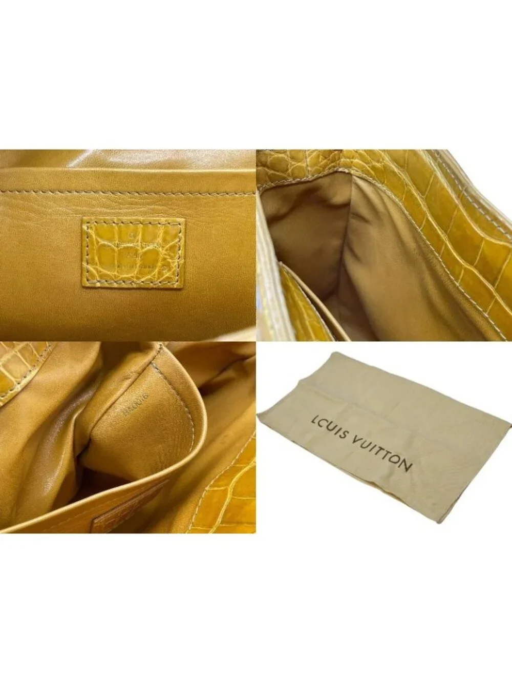 Louis Vuitton Sac Fural Shoulder Bag Tote White Yellow Gold